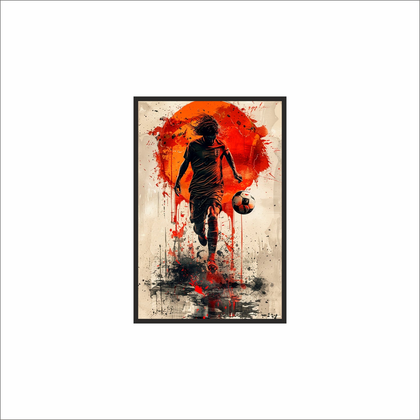 ⚽ Fearless Striker Wall Frame – Dynamic Art for True Football Lovers!