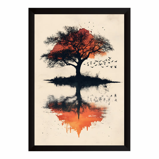 Tree of Life Wall Art | Sunset Reflection Nature Artwork