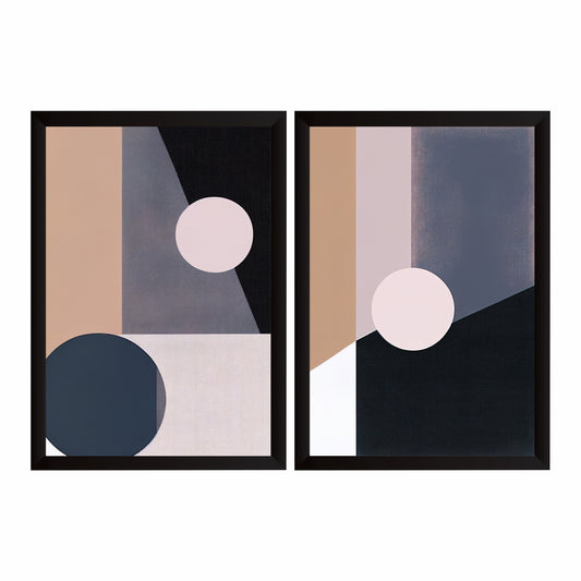 Modern Abstract Geometric Wall Art | Neutral Minimalist Decor