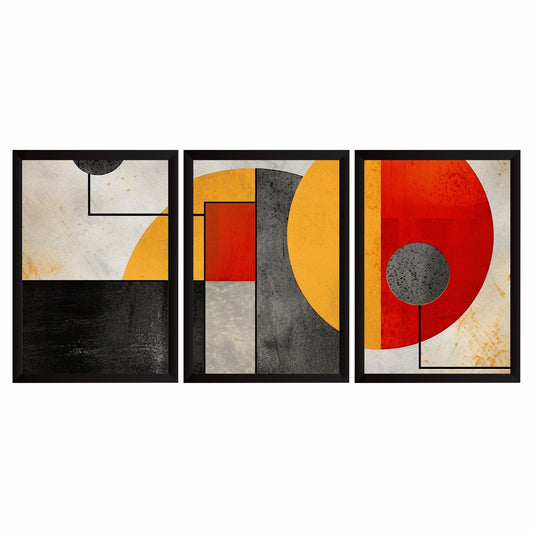 Abstract Geometric Wall Art Set of 3 | Modern Decor