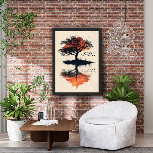 Tree of Life Wall Art | Sunset Reflection Nature Artwork