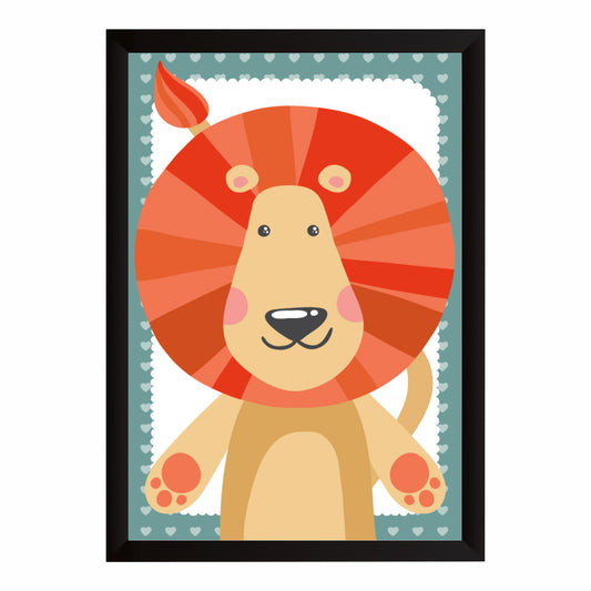 Cute Lion Wall Art | Baby Lion Kids Poster | Safari Nursery Animal Decor