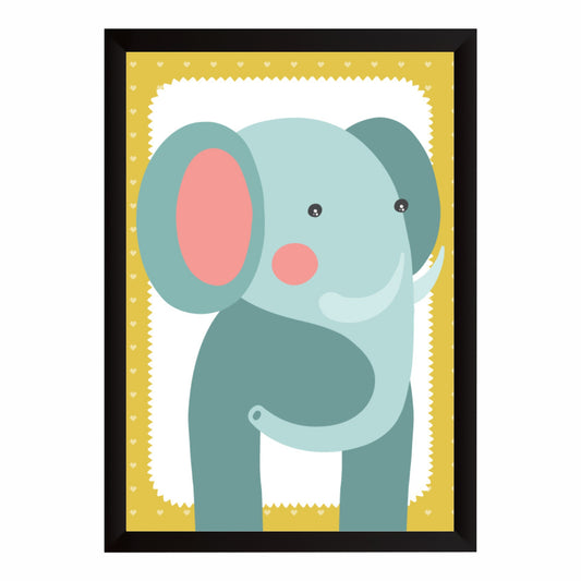 Cute Elephant Wall Art | Baby Elephant Kids Poster | Minimalist Nursery Animal Decor