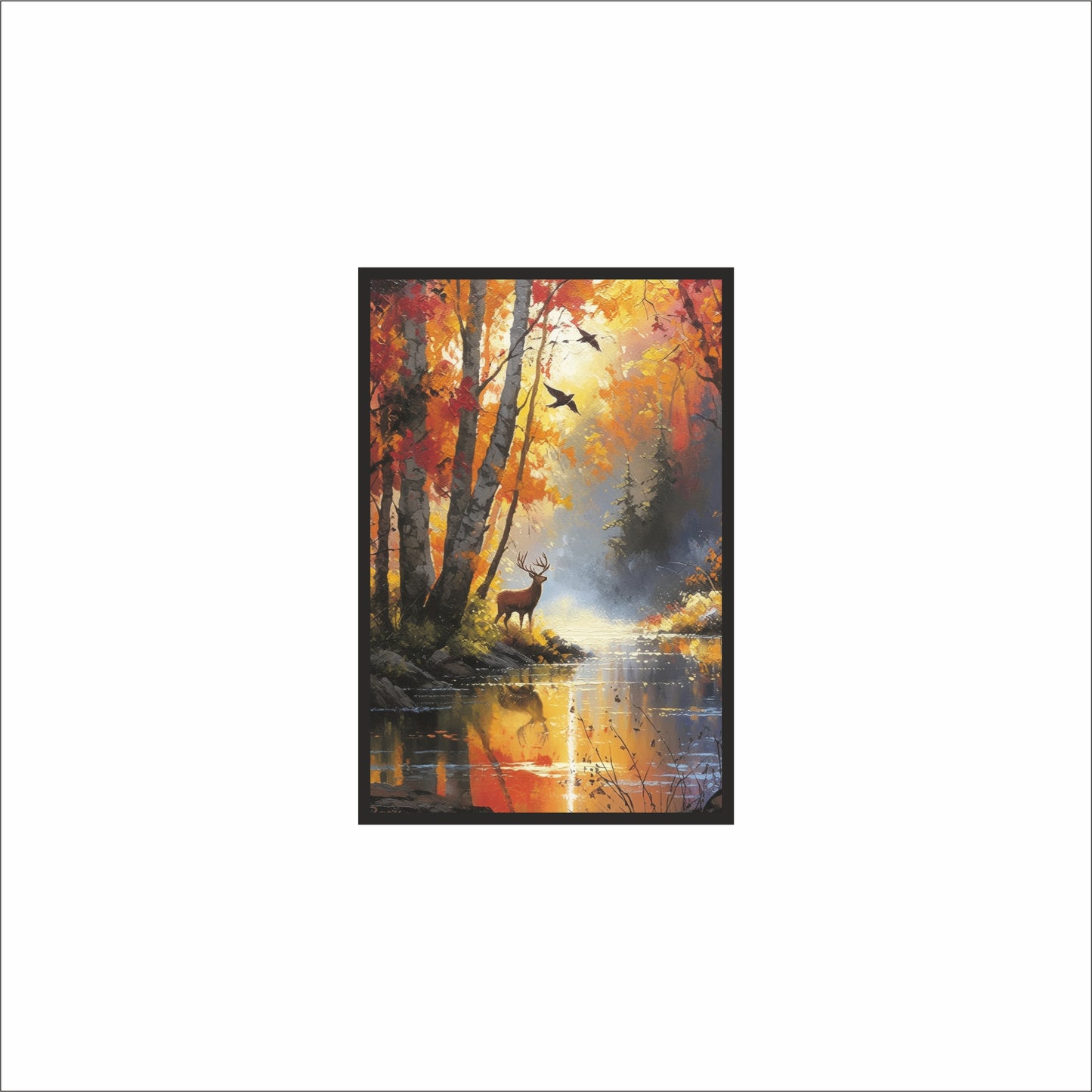 “Whispers of the Forest” Wall Frame – Serene Nature Art for Peaceful Spaces 🌲🦌
