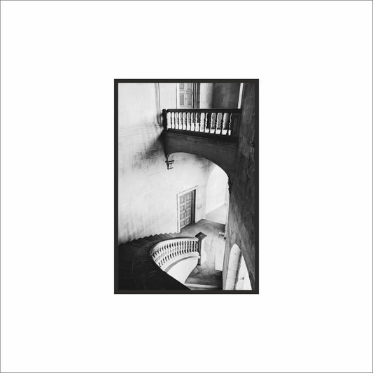 “Timeless Steps” – Black & White Architectural Wall Frame 🏛️🖤