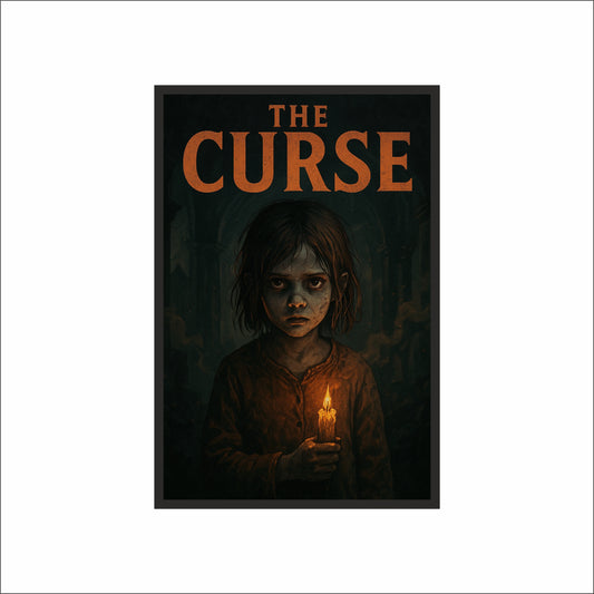 “THE CURSE – Haunted Child Horror Poster Frame” 🖤🕯️