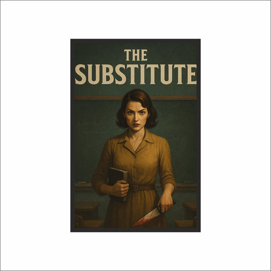“THE SUBSTITUTE – Psychological Thriller Poster Frame” 🔪📚🖤