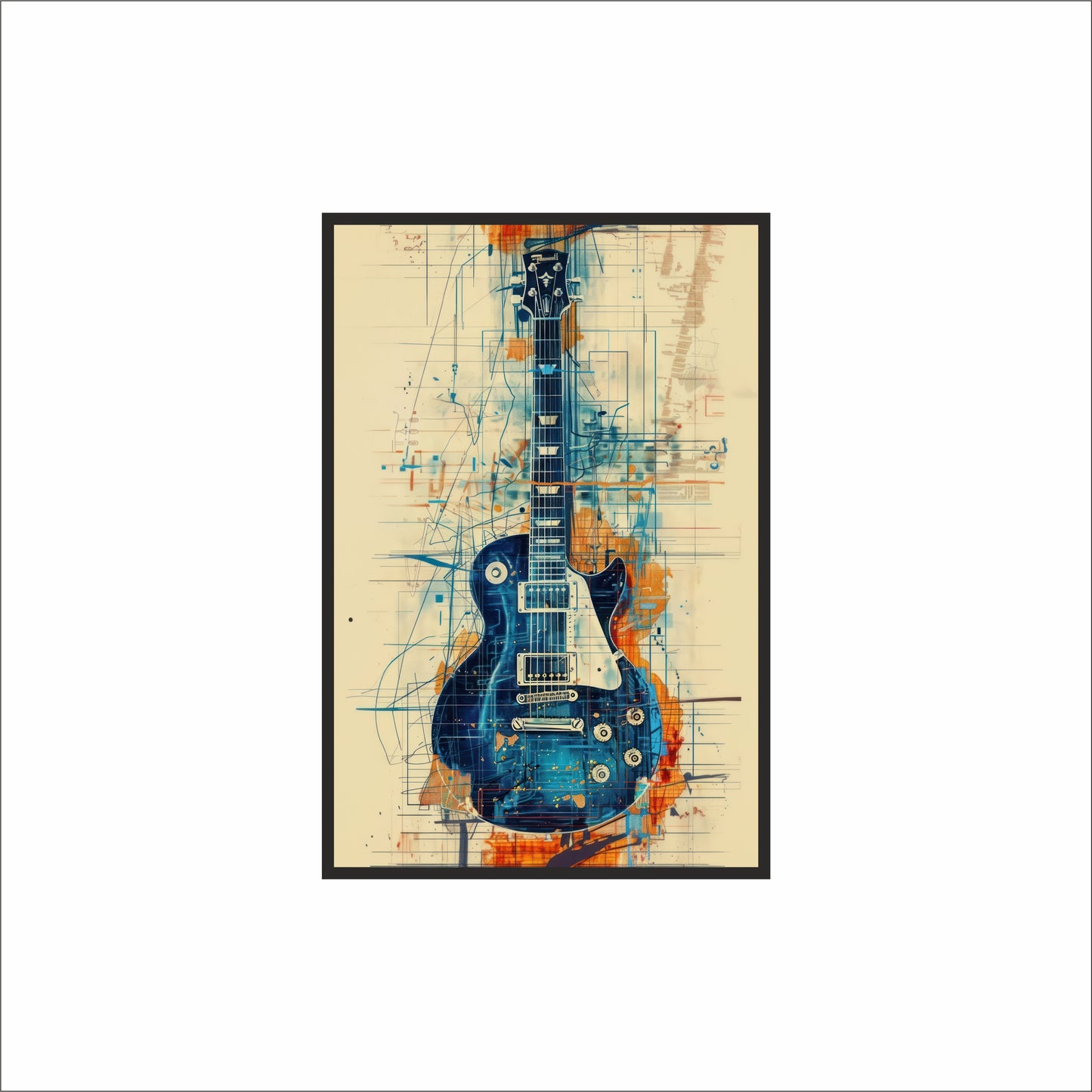 “Electric Vibes” Wall Frame – Music-Inspired Art for Creative Souls 🎸⚡