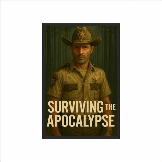 “SURVIVING THE APOCALYPSE – Sheriff Survival Poster” 🛡️🌲⚡