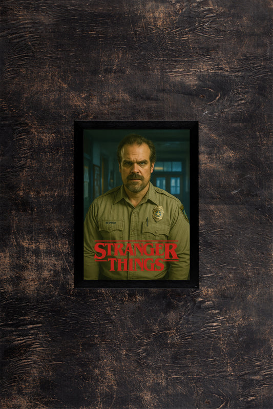 “Hawkins Sheriff – Hopper Character Frame” 🚔🔥