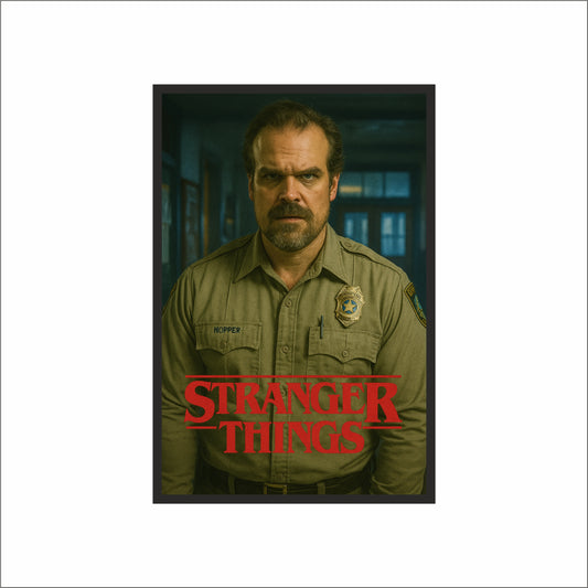“Hawkins Sheriff – Hopper Character Frame” 🚔🔥