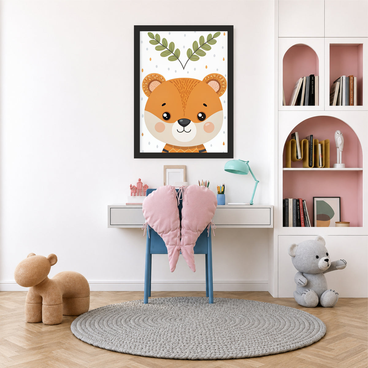 Cute Tiger Wall Art | Baby Tiger Kids Poster | Safari Animal Nursery Room Decor