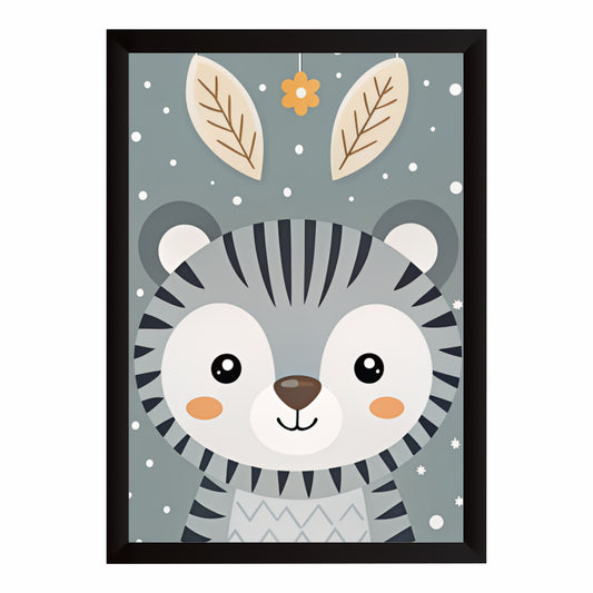 Cute Zebra Wall Art | Baby Zebra Kids Poster | Safari Animal Nursery Room Decor