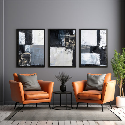 Abstract Textured Wall Art Set of 3 | Modern Decor