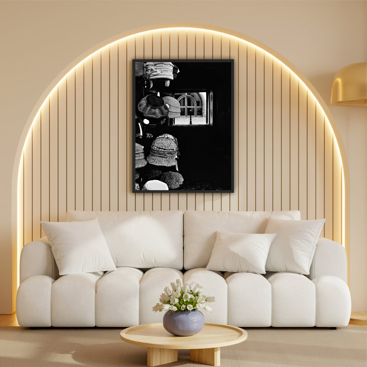Vintage Hat Shop Black & White Wall Art | Moody Street Photography Print