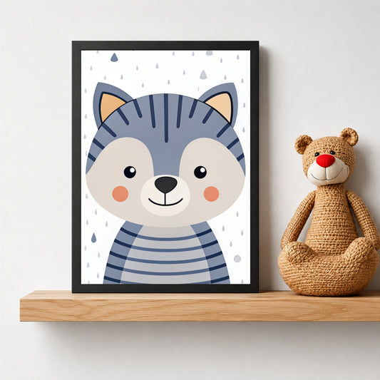 Cute Tiger Wall Art | Baby Tiger Kids Poster | Safari Animal Nursery Room Decor