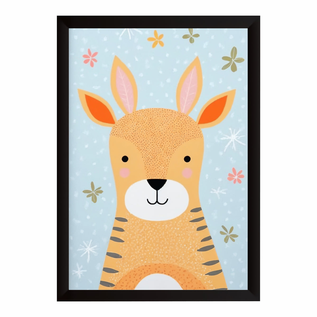 Cute Deer Wall Art | Baby Deer Kids Poster | Woodland Animal Nursery Decor | Cute Forest Animal Wall Decor