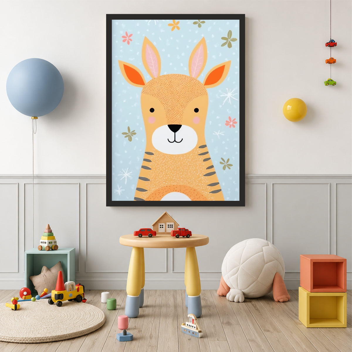 Cute Deer Wall Art | Baby Deer Kids Poster | Woodland Animal Nursery Decor | Cute Forest Animal Wall Decor