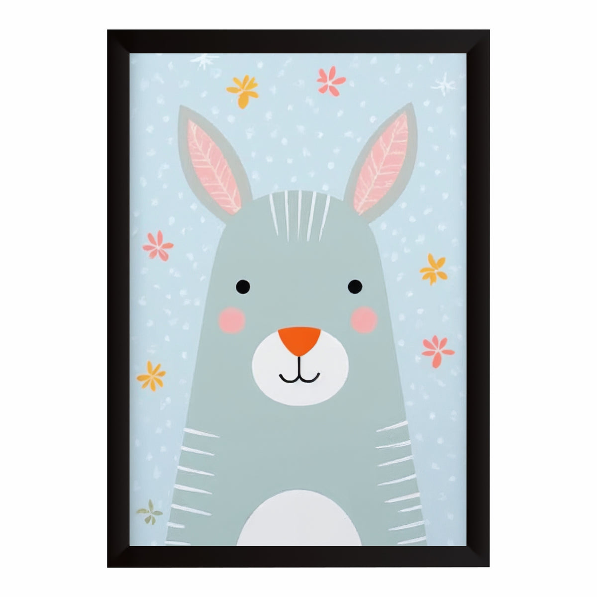 Cute Bunny Wall Art | Baby Rabbit Kids Poster | Woodland Animal Nursery Decor | Cute Bunny Wall Decor
