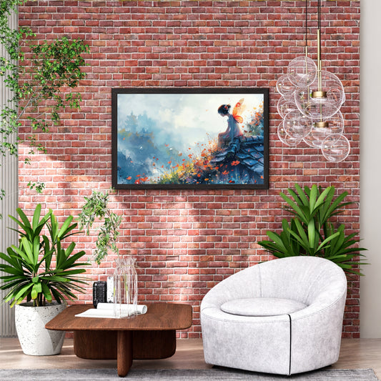 Enchanting Fairy Garden Wall Art | Watercolor Fantasy Nature Artwork