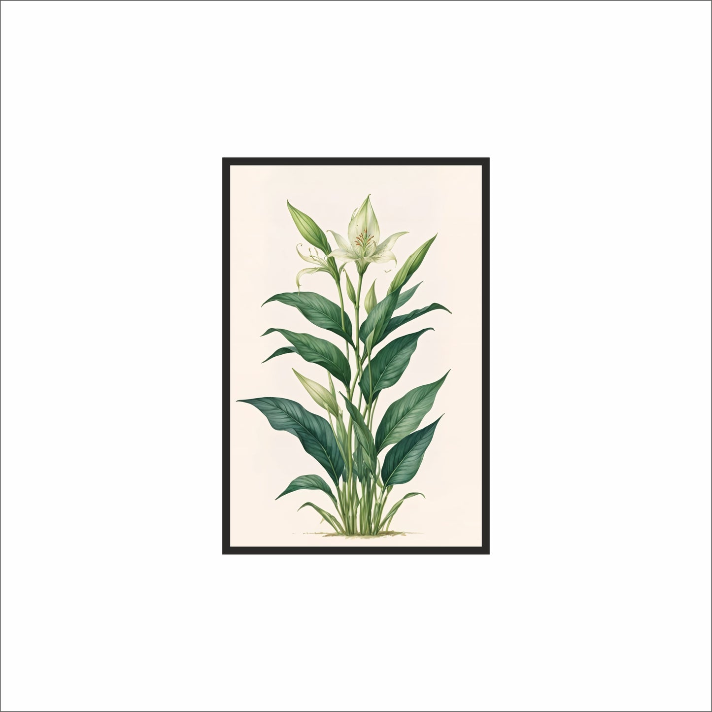 Elegant Green Botanical Wall Frame – Nature’s Calm for Modern Spaces 🌿
