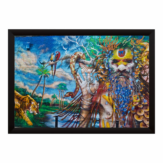 Wildlife Graffiti Wall Art | Colorful Jungle Street Art
