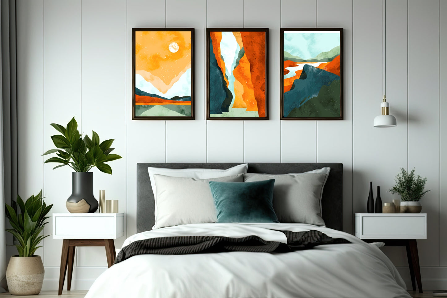 Abstract Canyon Landscape Wall Frame Set – Modern Nature-Inspired Home Décor 🌄✨