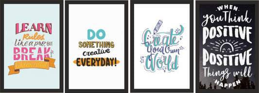 Motivational Quote Frame Set – Set of 4 💭✨