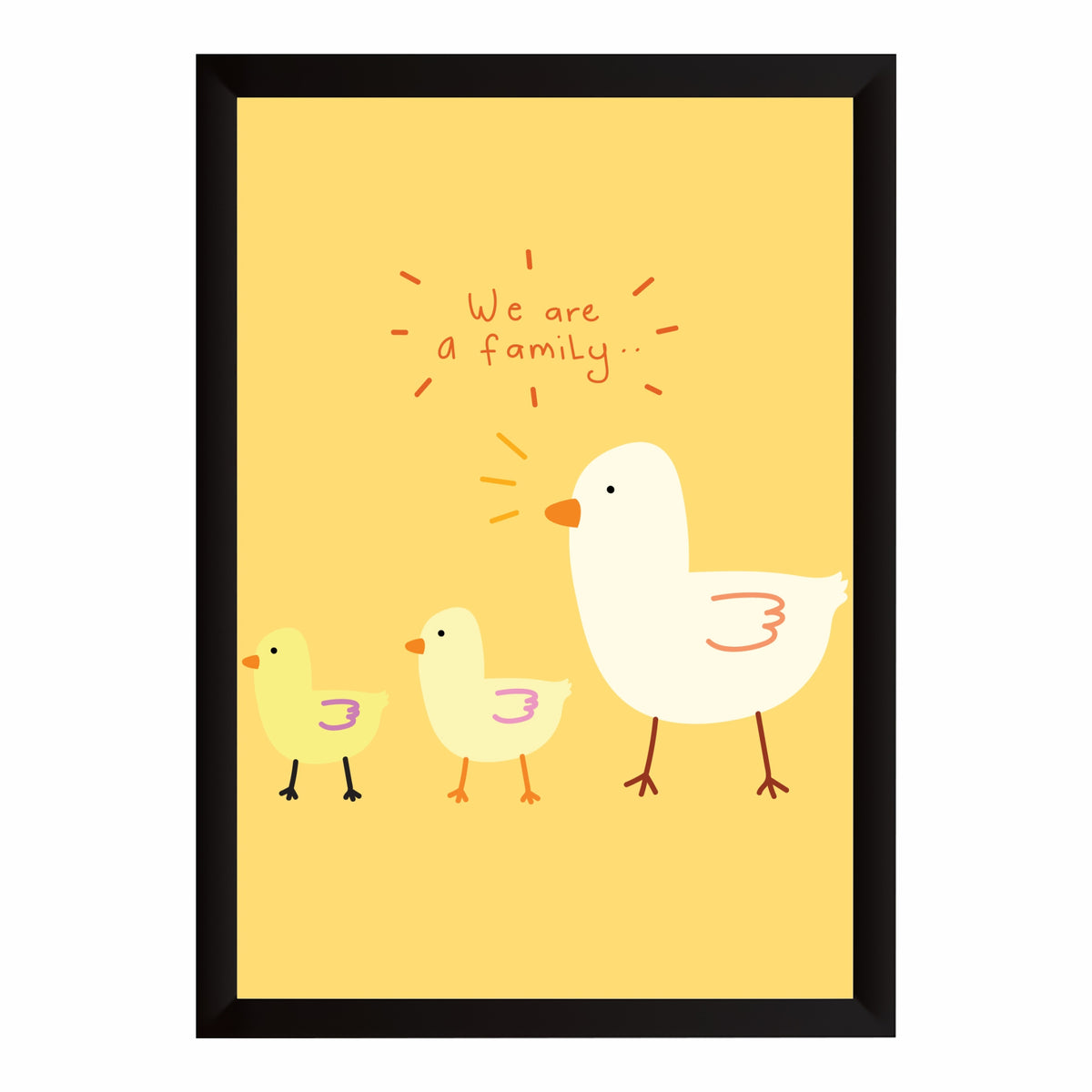 Cute Family Duck Wall Art | Mother Duck & Ducklings Poster | Kids Nursery Wall Decor | Family Animal Art