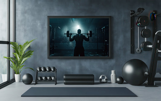 Under the Bar – Power in Silence Gym Art Frame 🏋️‍♂️🌑