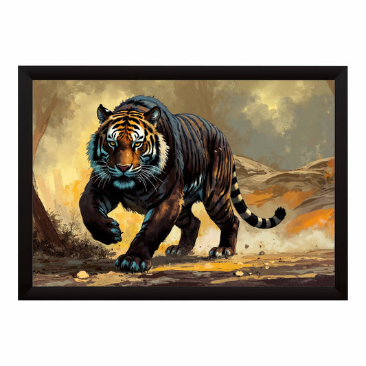 Tiger Wall Art | Framed Royal Bengal Tiger Artwork | Wild Animal & Wildlife Décor