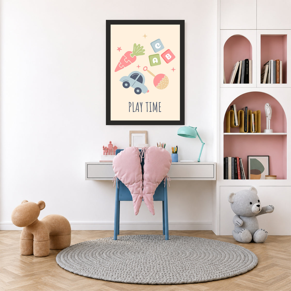 Play Time Kids Wall Art | Cute Toys & Learning Nursery Print