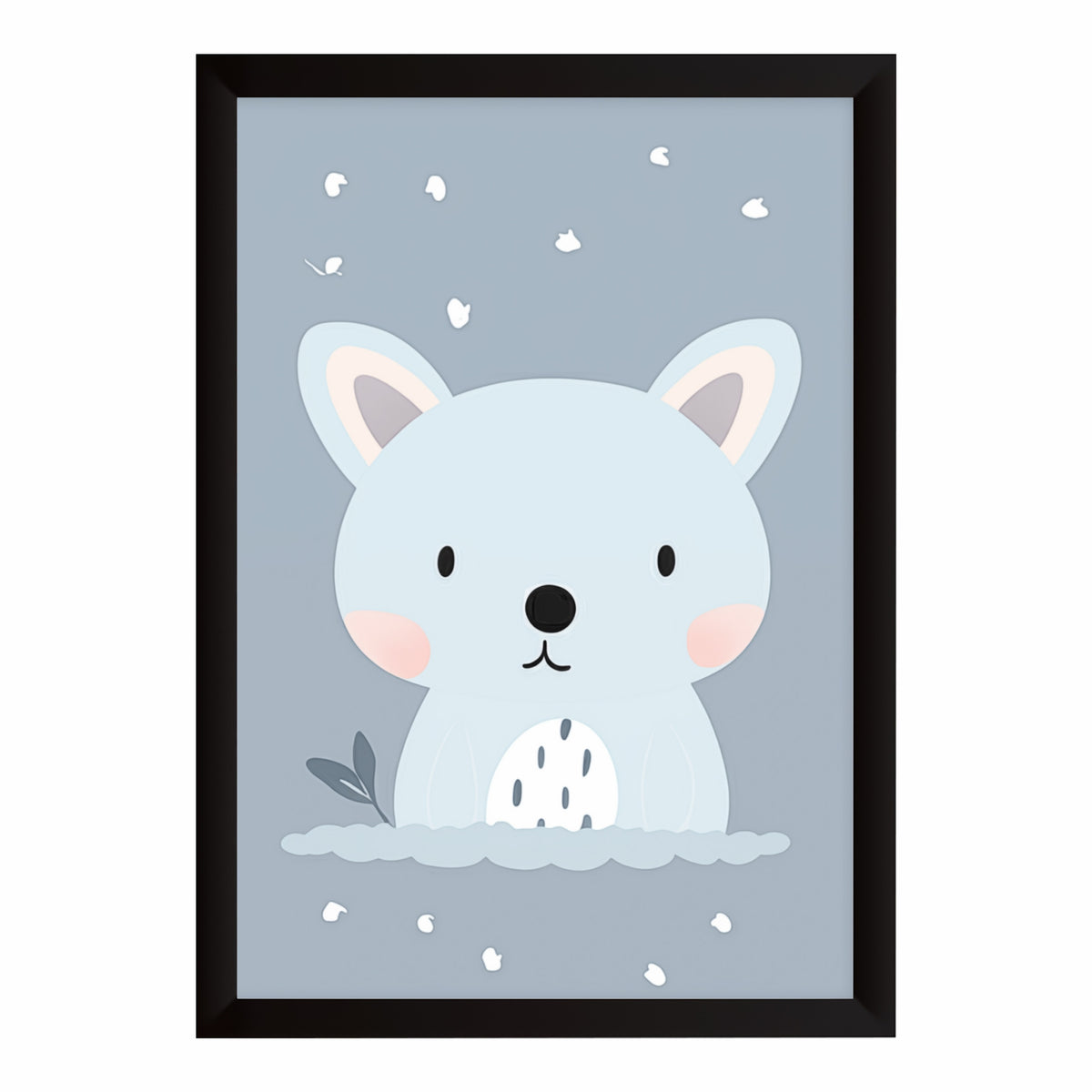 Cute Blue Bear Wall Art | Adorable Baby Bear Poster | Kids Nursery Wall Decor | Cute Animal Artwork