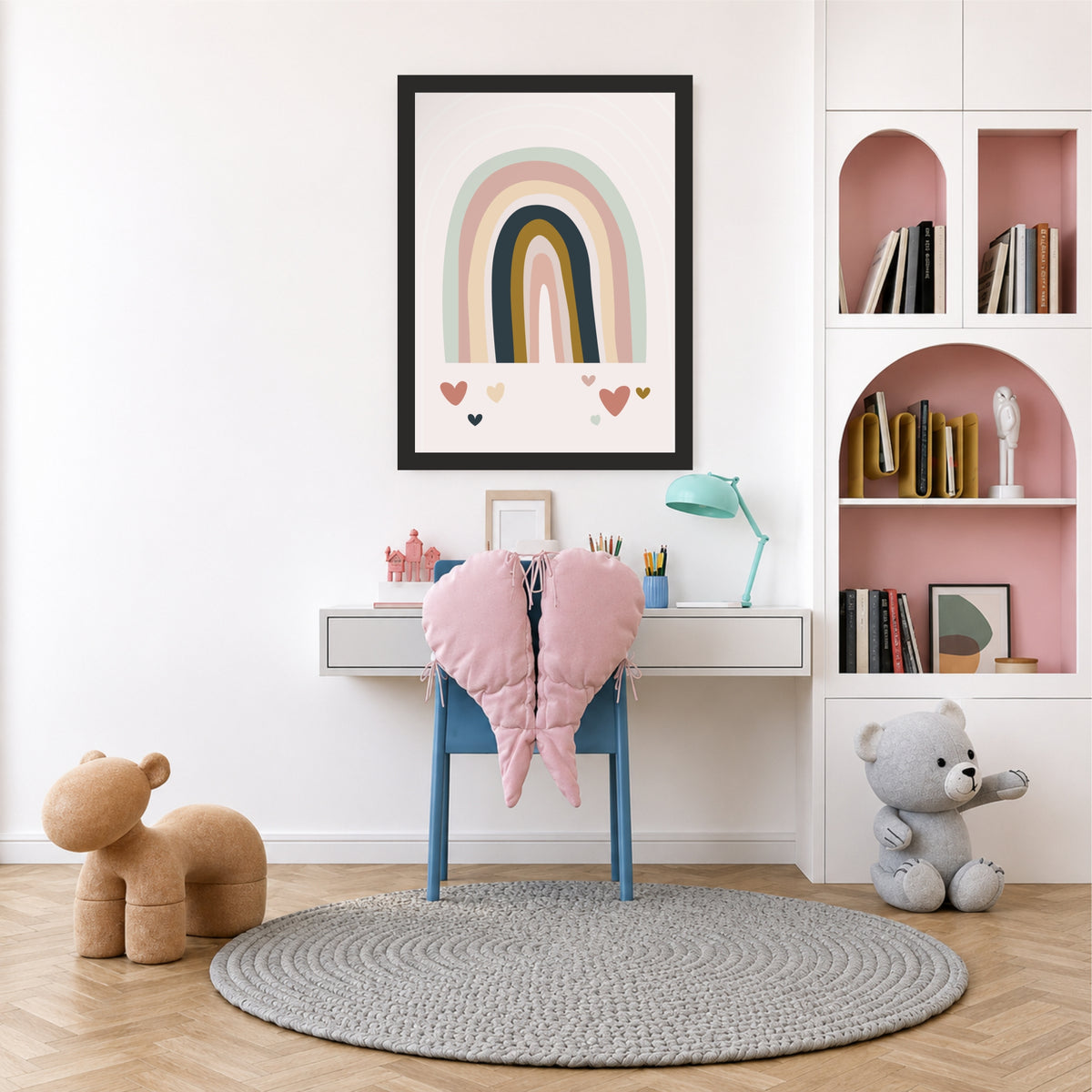 Pastel Rainbow Wall Art | Kids Nursery Decor | Boho Rainbow Poster