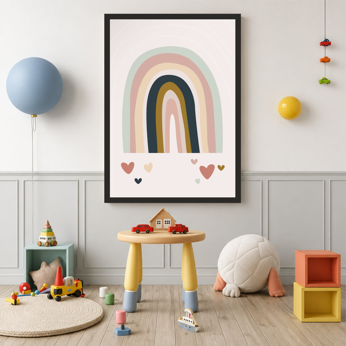 Pastel Rainbow Wall Art | Kids Nursery Decor | Boho Rainbow Poster