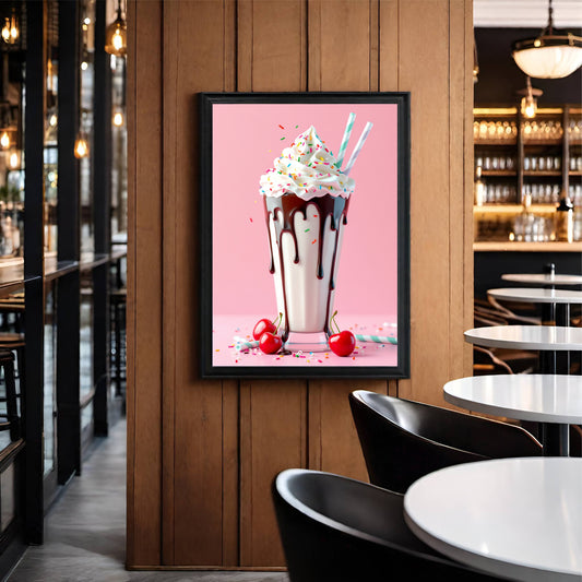 Cherry Drip Delight – Milkshake Art Frame 🍒🥤