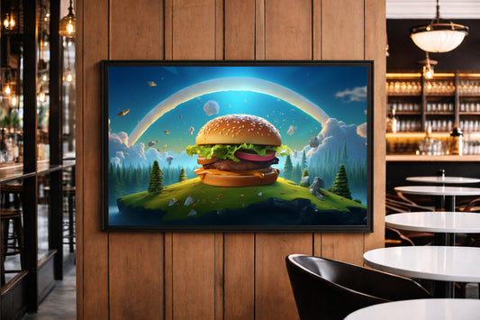 Fantasy Burger Realm – Surreal Food Art Frame 🍔🌈