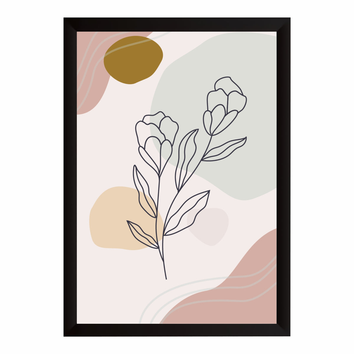Floral Line Art Wall Art | Boho Flower Poster | Minimalist Nursery Decor