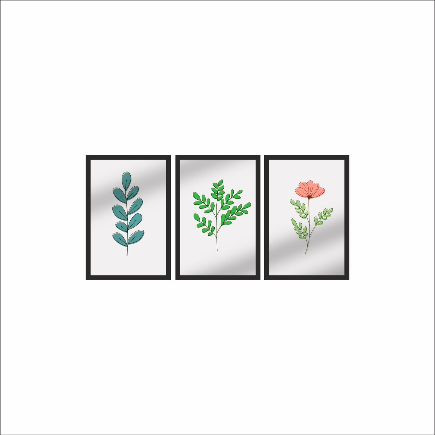 Minimal Botanical Wall Frame Set – Fresh Nature-Inspired Home Décor 🌸🌿