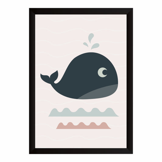 Cute Whale Wall Art | Minimal Ocean Nursery Decor