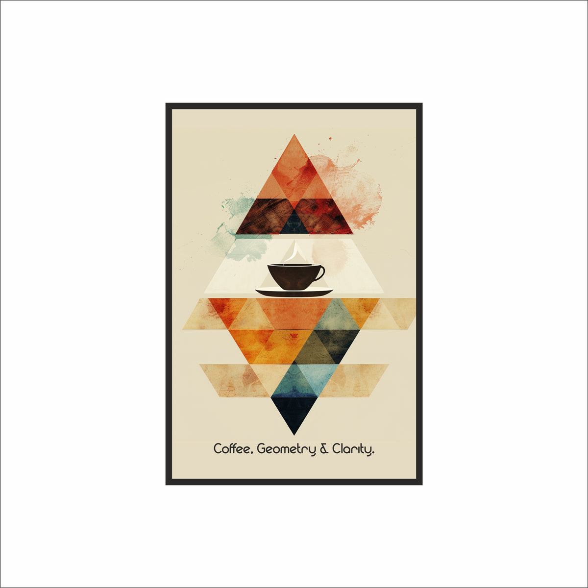 Coffee, Geometry & Clarity – Modern Abstract Coffee Wall Art