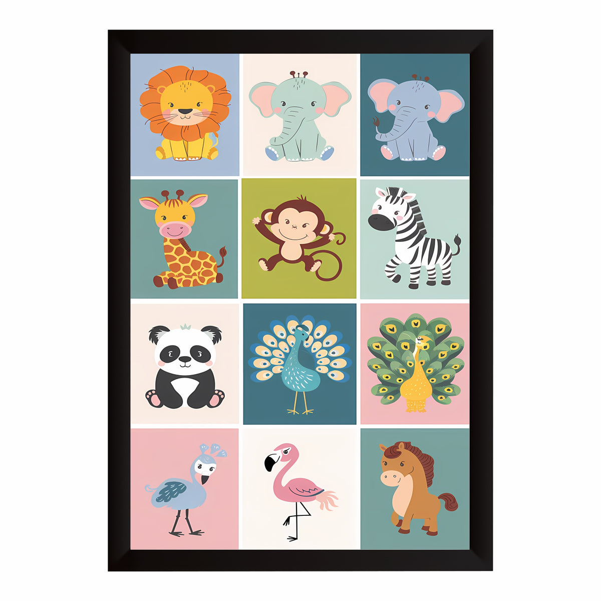 Cute Animal Wall Art | Safari Animals Nursery Decor