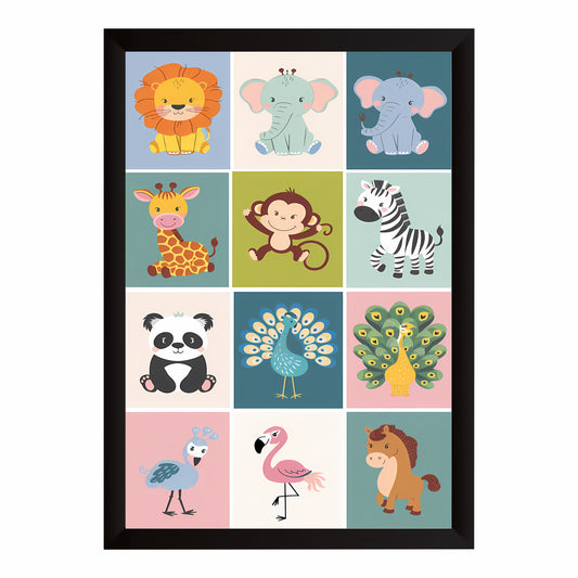 Cute Animal Wall Art | Safari Animals Nursery Decor