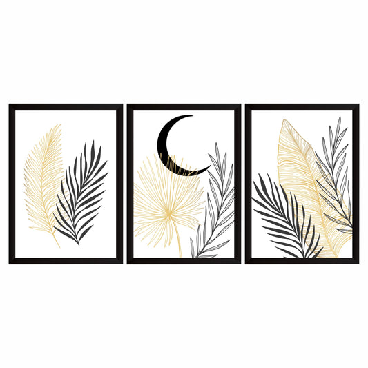 Botanical Leaf Wall Art Set of 3 | Modern Decor