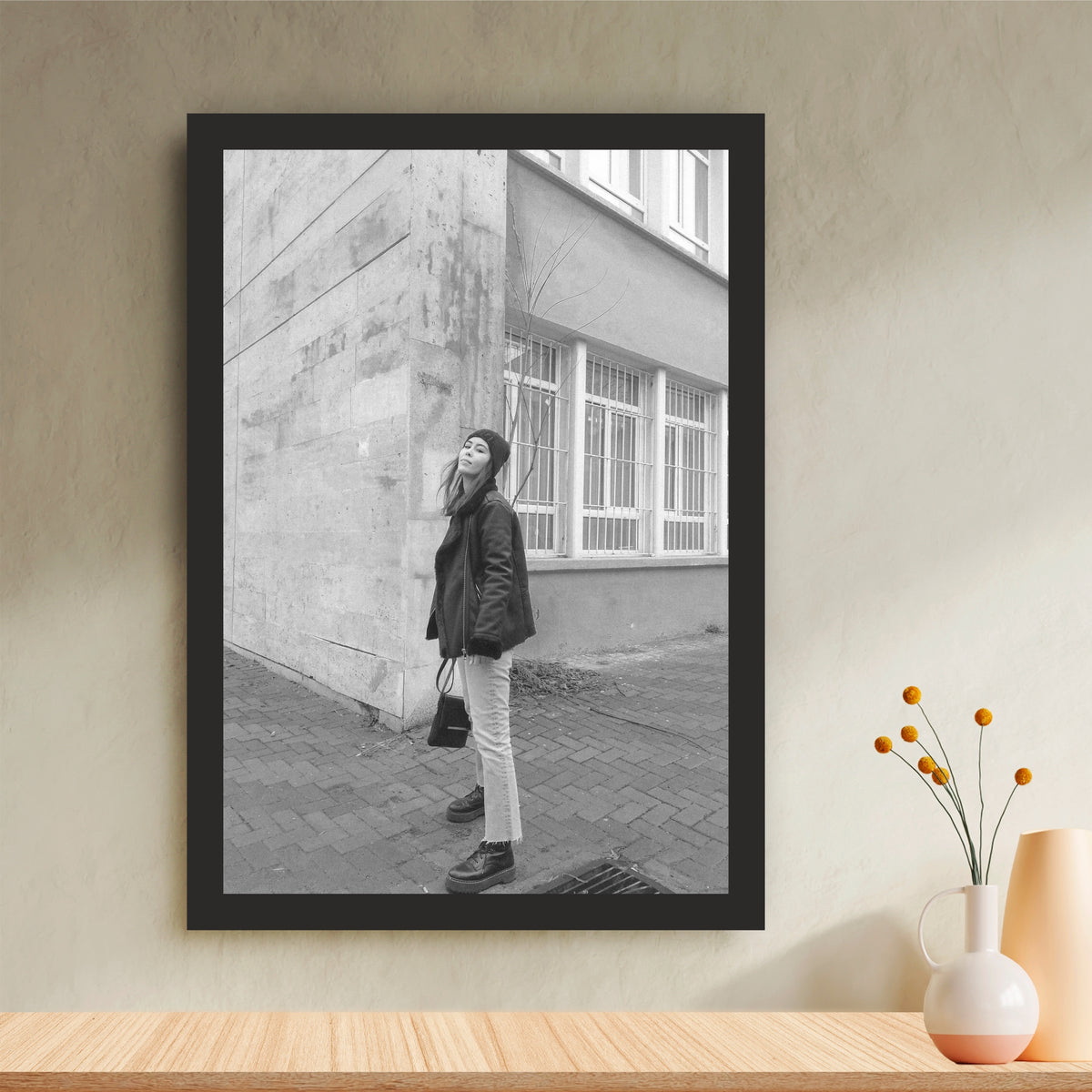 Vintage Black & White Fashion Wall Art | Minimalist Street Photography Print