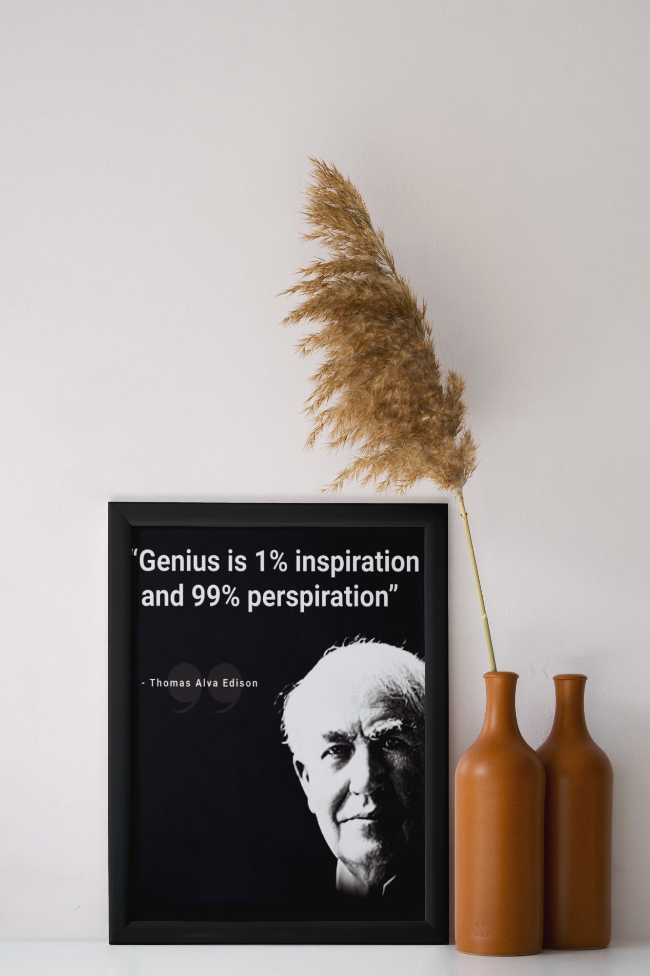 Thomas Alva Edison Motivational Wall Frame – A Tribute to Innovation & Perseverance