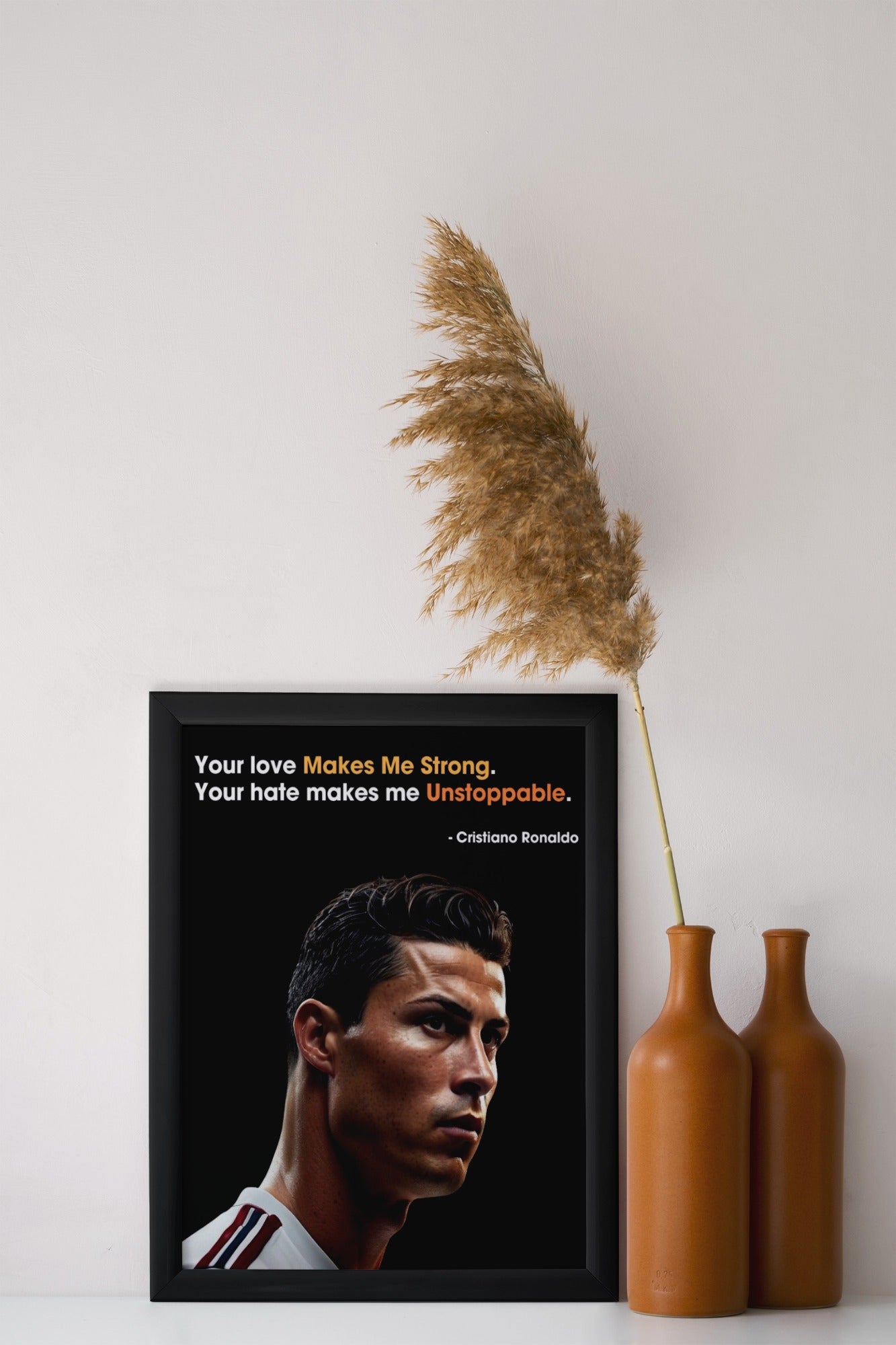 Cristiano Ronaldo Motivational Wall Frame – A Tribute to the GOAT