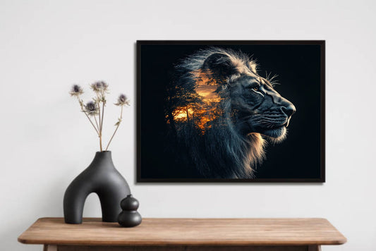 Majestic Lion & Nature Wall Art – Power Meets Serenity 🦁🌿
