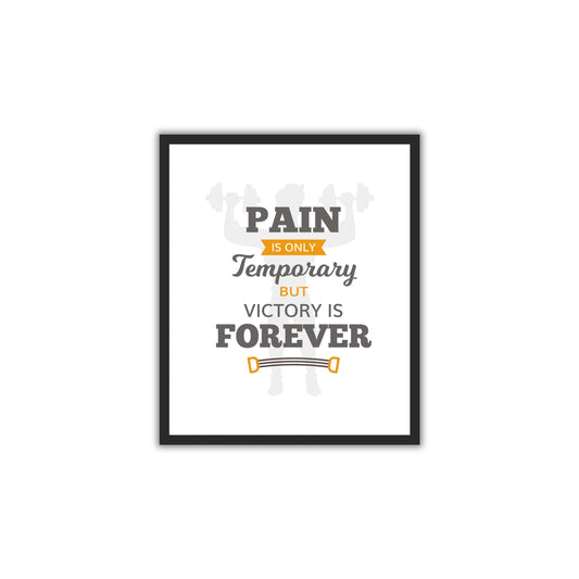Pain is Temporary, Victory is Forever – Motivational Gym Wall Frame