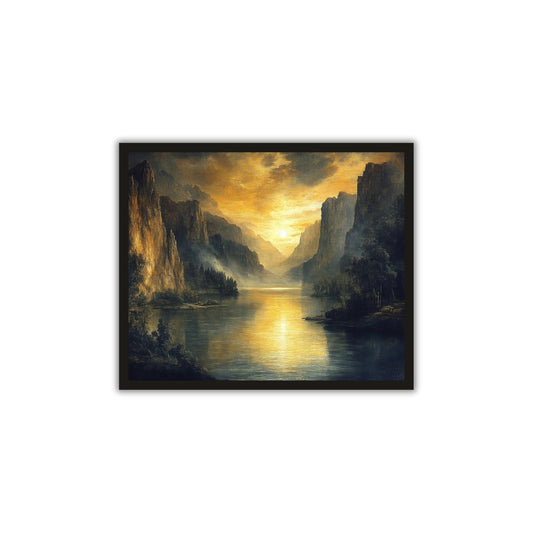 Hills River Sunset Wall Frame – A Breathtaking Blend of Nature’s Beauty